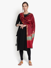 Kashmiri Jacquard Woven Maroon Shawl