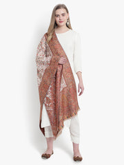Women's Fine Wool Kaani Jaal Design, Floral Paisley Pattern, Kashmiri Stole / Shawl