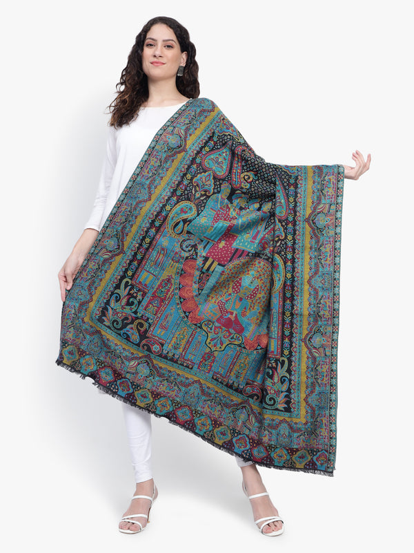 Women Fine Wool Kaani Darbar Mughal Jaal Shawl