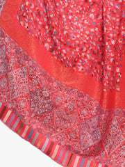 Women Fine Wool Kaani Jaal with zari Pashmins Red shawl