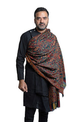 Mizash Men's Pashmina, Kaani Jaal, Floral Paisley Pattern, Kashmiri Elite Luxury Supreme Wool Shawl / Lohi