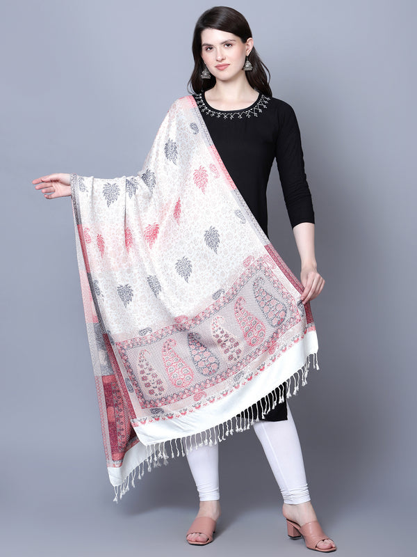 Women Kashmiri Paisley Jaal Designer Woven Stole / Shawl