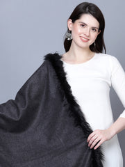 Women Fur Design Fine Wool Stole / Wrap