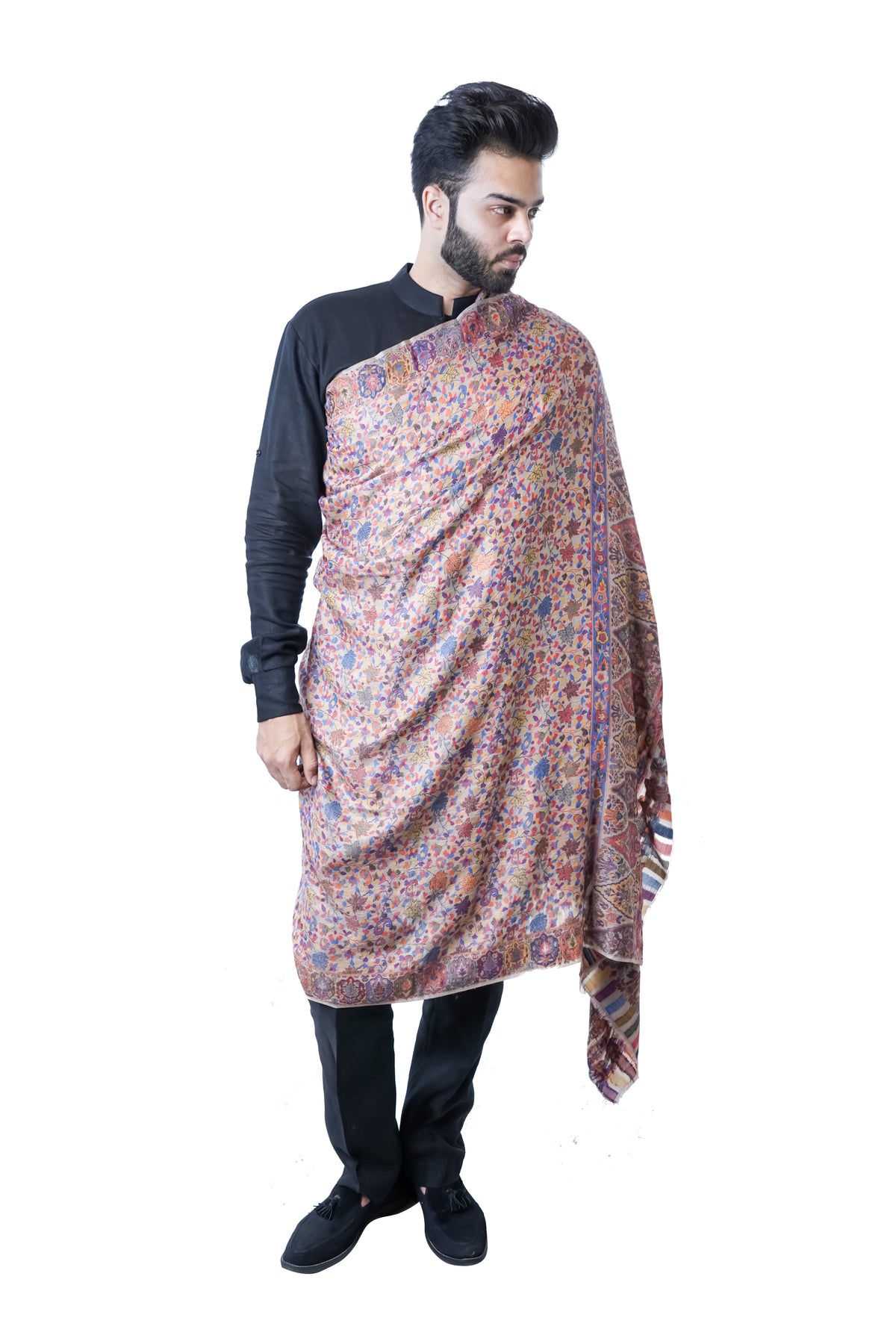 Mens Kaani Jaal, Fine wool, Pashmina Luxury Shawl