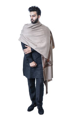 Men's Woven Wool Blend Fancy Jaquard border Shawl/Lohi