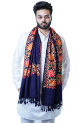 Mens Wool Embroidered Stole/ Shawl