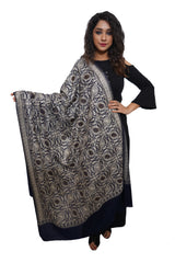 Mizash Fine Wool Full Embroidered Jaal with Swaroski, ElegsntSoft & warm Shawl / Wrap