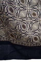 Mizash Fine Wool Full Embroidered Jaal with Swaroski, ElegsntSoft & warm Shawl / Wrap
