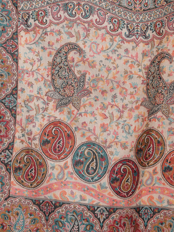 Fine Wool Kaani Jaal, Paisely Kashmiri Soft & Warm Stole / Shawl