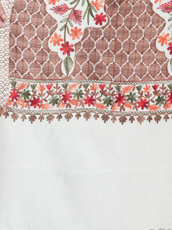 Aari Embroidery, Fine Wool,  Soft & Warm Stole
