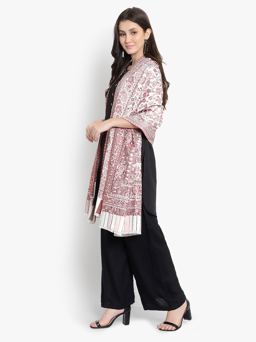 Women Fine Wool,  Designer Paisley Kaani Jaal  Soft Warm Woven Shawl / Wrap