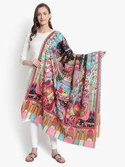 Mizash Women Fine Wool Pasmina Kalamari Designer Luxury Royal Soft Warm Shawl