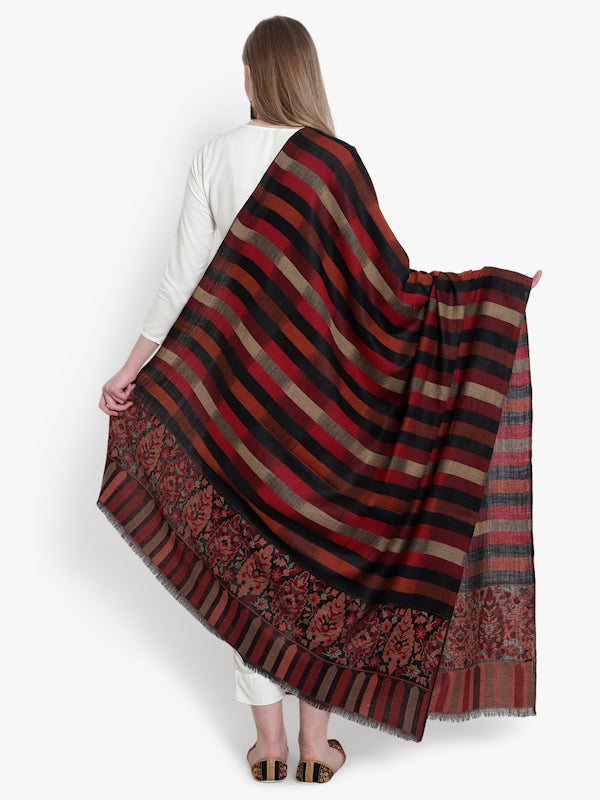 Fine Wool, Kaani Palla with Stripes , Soft & Warm Shawl