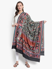 Mizash Women Fine Wool Pasmina Kalamari Designer Luxury Royal Soft Warm Shawl