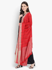 Women Fine Wool, Red Stripes Soft Warm Woven Shawl / Wrap