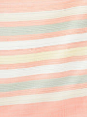 Fine Wool Peach Stripes Soft Woven Shawl