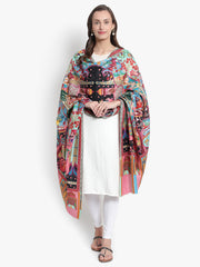Mizash Women Fine Wool Pasmina Kalamari Designer Luxury Royal Soft Warm Shawl