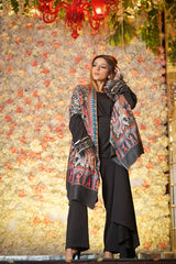 Kalamkari Hand  Embroidery , Fine Wool Pashmina, Luxury Royal Soft &  Warm Shawl