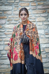 Floral Embroidere, Fine Wool Soft & Warm Stole / Shawl