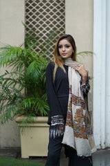 Fine Wool, Pashmina, Beige Soft & Warm Elite Shawl