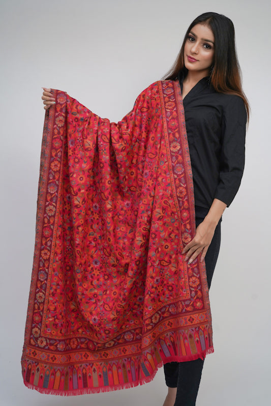 Fine Wool, Kaani Jaal, Floral Paisley Soft & Warm Shawl