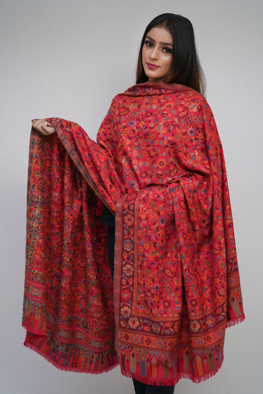Fine Wool, Kaani Jaal, Floral Paisley Soft & Warm Shawl
