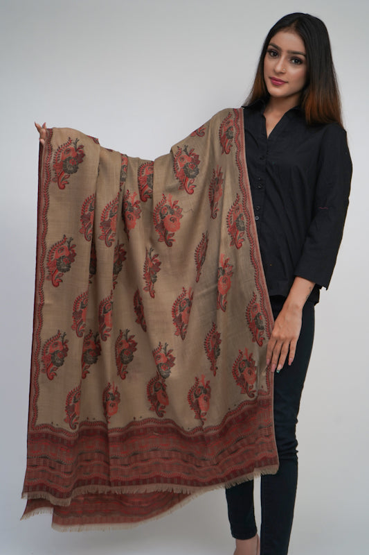 Fine Wool ,Carpet Kaani Cutting Jaal, , Kashmiri Soft & Warm Shawl