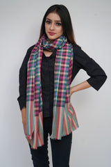 Poly Wool , Checkered Pattern, Stole