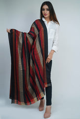 Fine Wool, Stripes, Self Textured , Soft & Warm shawl
