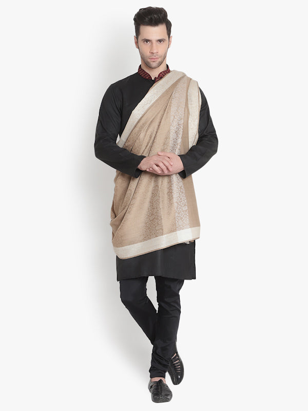 Fine Wool, Designer, Self Pattern , Soft & Warm Shawl / Lohi