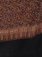 Fine Wool Pashmina, Black Kani Jaal, Floral Paisley Soft Luxury Shawl