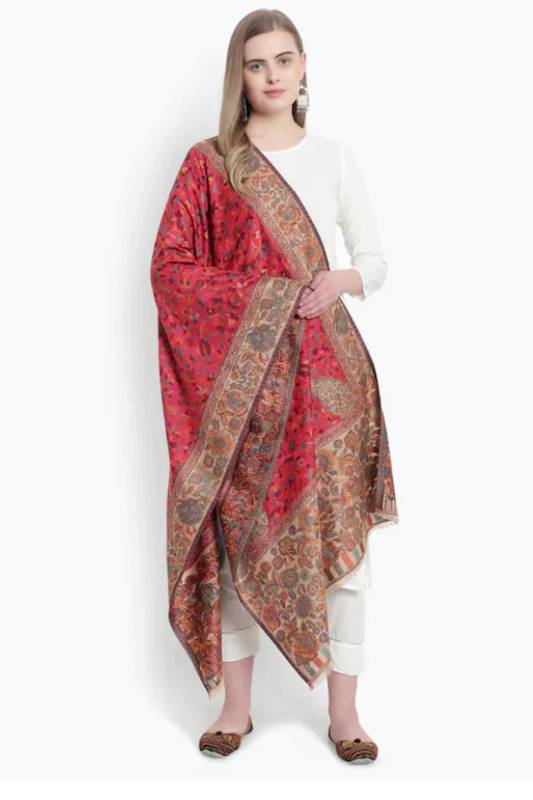 Fine Wool Kaani Jaal, Paisley Kashmiri Soft & Warm Stole / Shawl