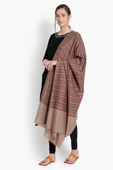 Fine  Wool, Stripes, Woven Soft & Warm Shawl